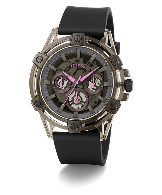 Guess Sporting Pink Limited Edition Heren Horloge Zwart GW0032G2 - Image 5