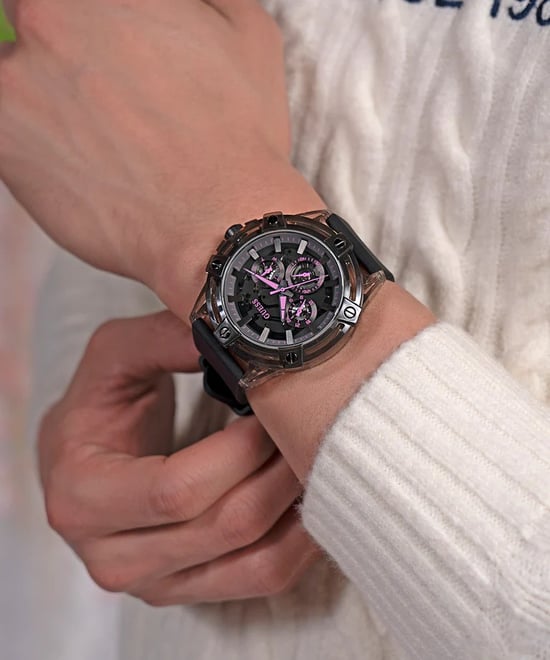 Guess Sporting Pink Limited Edition Heren Horloge Zwart GW0032G2 - Image 6