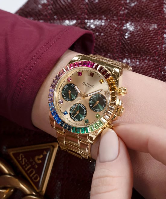 Guess Halo Dames Horloge Goudkleurig GW0690L4 - Image 6