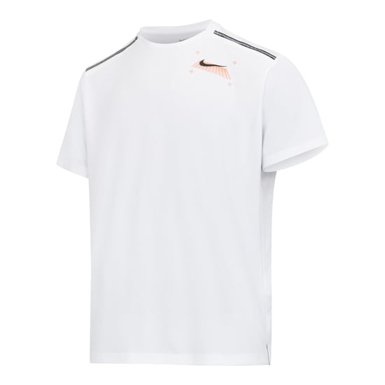 Nike Miler Graphic Men’s Short Sleeve Running T-Shirt White - Image 2