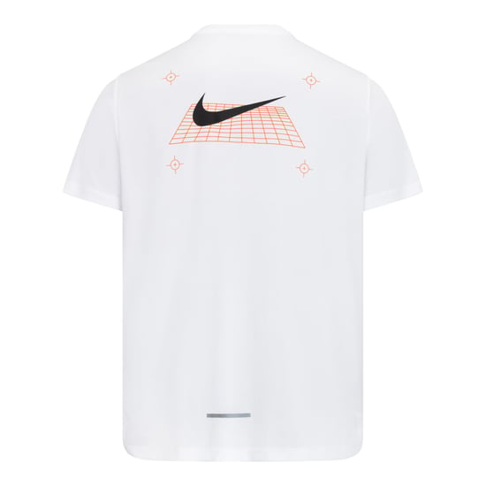 Nike Miler Graphic Men’s Short Sleeve Running T-Shirt White - Image 3