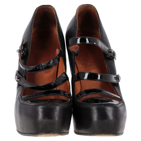 Lanvin 2009 Lanvin Paris Escarpin Strap Pumps in Black Leather - Image 2