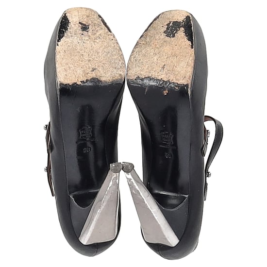Lanvin 2009 Lanvin Paris Escarpin Strap Pumps in Black Leather - Image 6