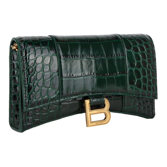 Balenciaga Hourglass Embossed Croco Wallet On Chain - Image 2