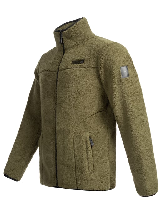 Arctic Seven fleecejas voor heren – Warme outdoorjas met rits – Olijfgroen - Image 3