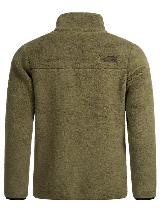 Arctic Seven fleecejas voor heren – Warme outdoorjas met rits – Olijfgroen - Image 4
