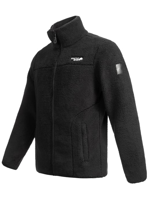 Arctic Seven fleecejas voor heren – Warme outdoorjas met rits – Zwart - Image 3
