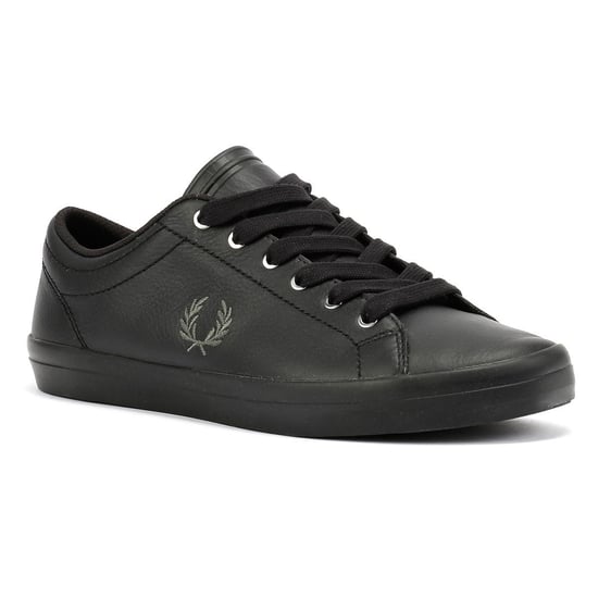 Fred Perry Baseline Leather Men's Black/Laurel Green Trainers - Image 2