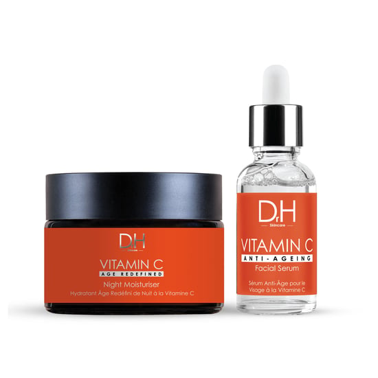 Dr H Anti-Aging Vitamine C Gezichtserum 30ml + Vitamine C Anti-Aging Nachtcrème 60ml - Image 1