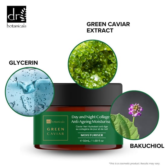 Dr Botanicals Green Caviar Day & Night Collagen Anti-Ageing Moisturiser 50ml x 2 Duo Pack - Image 3