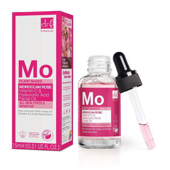 Dr Botanicals Marokkaanse Rozengezichtsolie met Hyaluronzuur & Vitamine C 15ml x 2 Duo Pack - Image 3