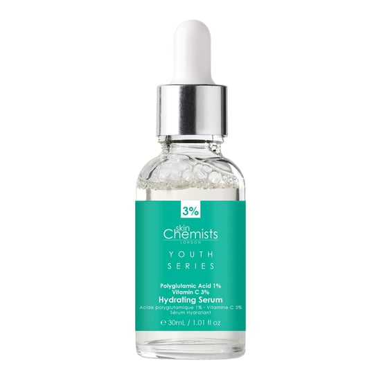 skinChemists Jeugdserie Hydraterend Serum Polyglutamaatzuur 1%, Vitamine C 3% 30ml x 2 Duo Pack - Image 2