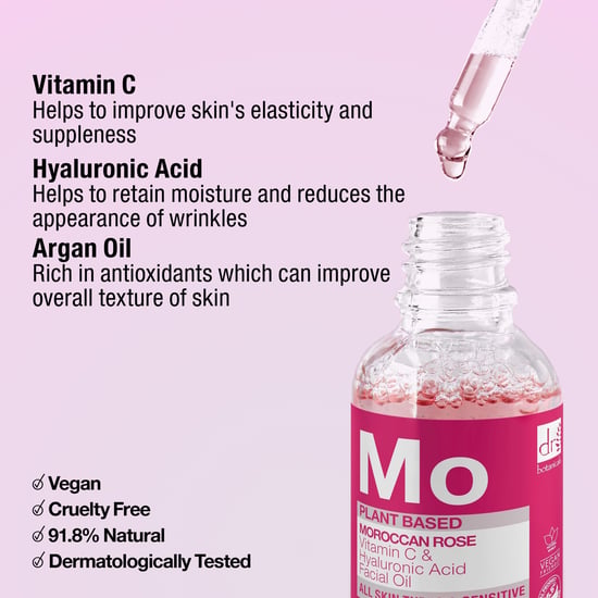 Dr Botanicals Moroccan Rose Facial Oil with Hyaluronic Acid & Vitamin C 30ml x 2 Duo Pack - Image 4