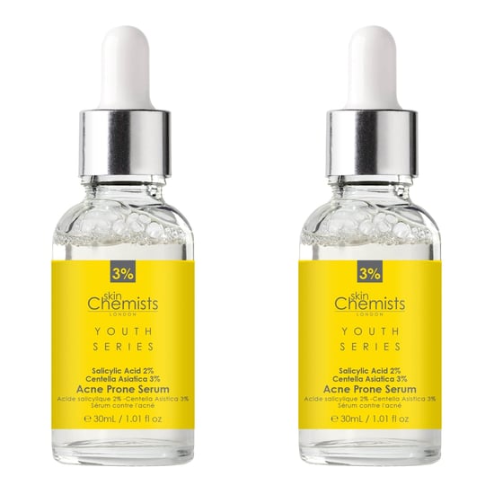skinChemists Jeugdserie Acnegevoelig Serum Salicylzuur 2%, Centella Asiatica 3% 30ml x 2 Duo Pack - Image 1