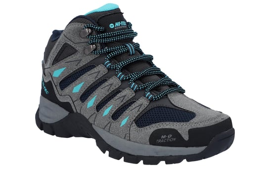 Hi-Tec Corzo Mid Pu Suede Wandelschoenen Voor Dames In Grafietgrijs/Donkerrood - Image 2