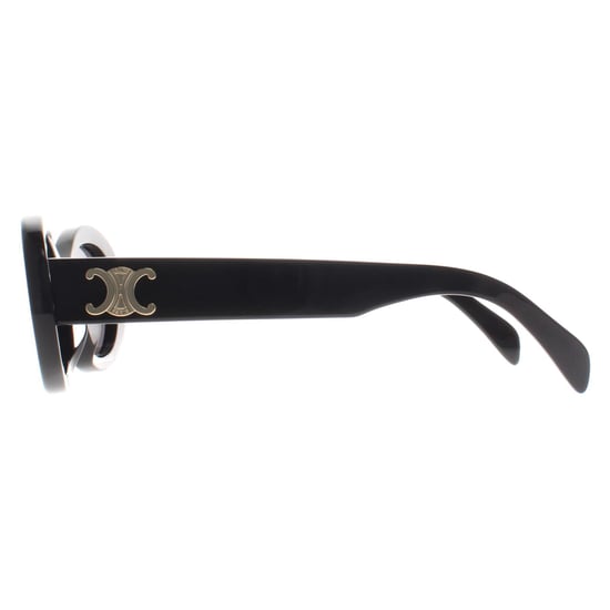 Celine Oval Womens Shiny Black Smoke Grey Triomphe CL40194U - Image 3