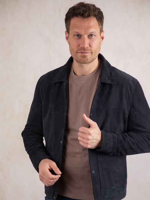 Seaton Suede Jacket in Blue - Image 1