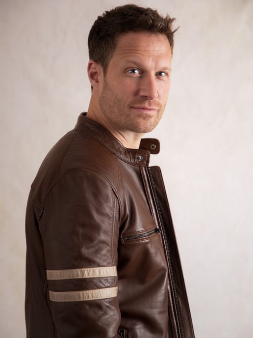 Charlie II Leather Racer Jacket in Cognac - Image 6