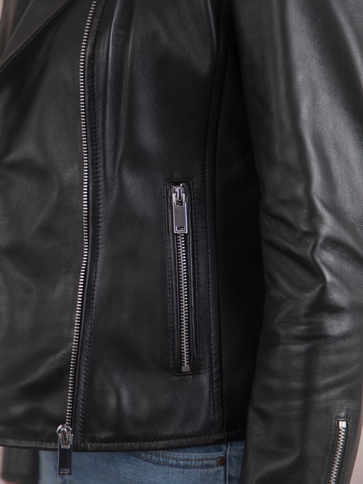 Tarraby Leather Biker Jacket in Black - Image 6