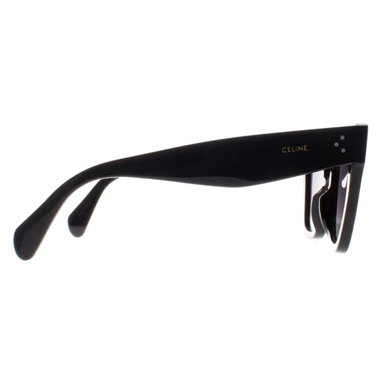 Celine Cat Eye Womens Shiny Black Smoke Polarized Catherine CL4004IN - Image 4