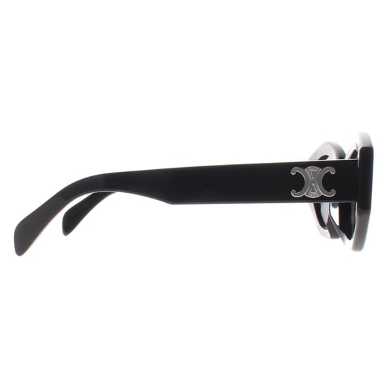 Celine Cat Eye Womens Shiny Black Smoke Grey Triomphe CL40238U - Image 4