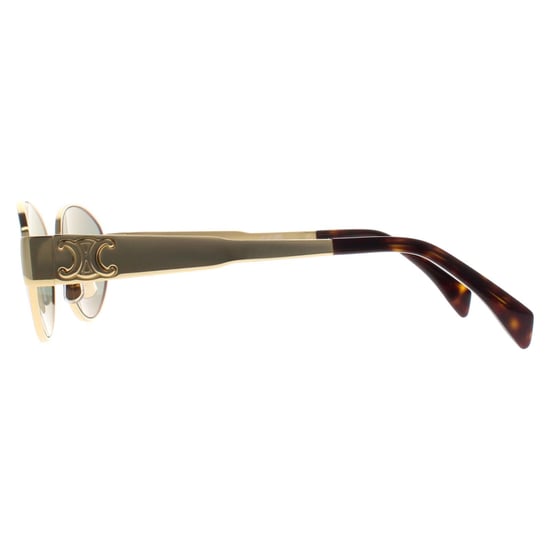 Celine Oval Womens Shiny Endura Gold Green Metal Triomphe CL40235U - Image 3
