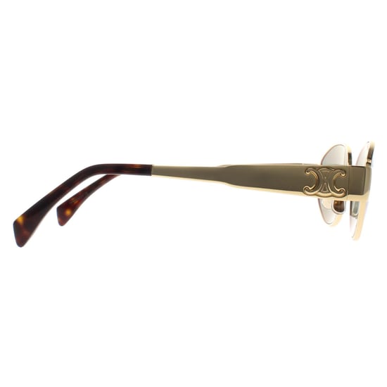 Celine Oval Womens Shiny Endura Gold Green Metal Triomphe CL40235U - Image 4