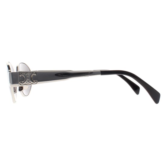 Celine Oval Womens Shiny Palladium Smoke Grey Metal Triomphe CL40235U - Image 3