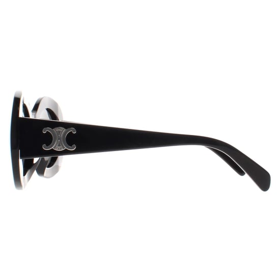 Celine Oval Womens Shiny Black Smoke Grey Triomphe CL40292U - Image 3