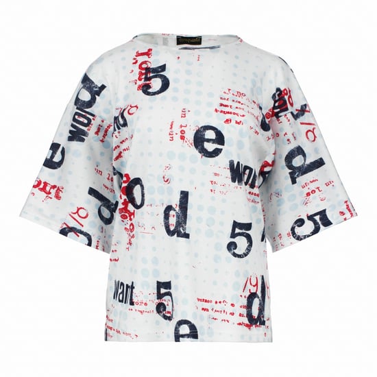 Oversized katoenen T-shirt met ripstop-print en elleboogmouwen - Image 1
