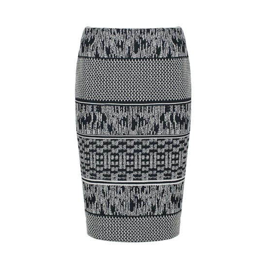 Elastische Gabardine-kokerrok tot onder de knie met luipaardprint - Image 1