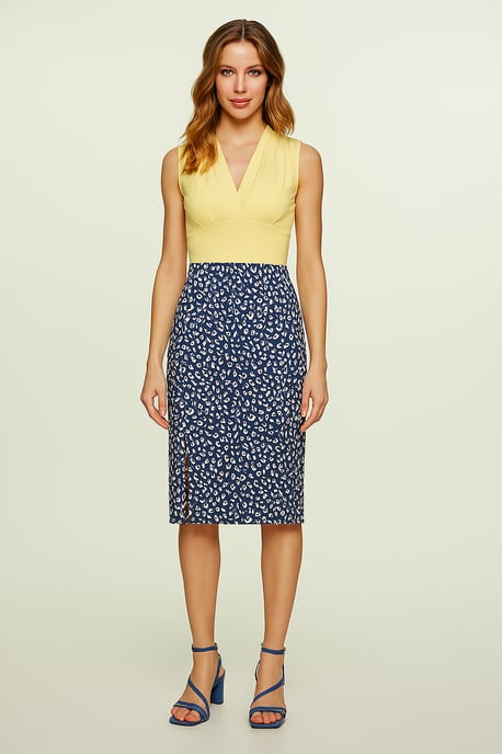 Crèmekleurige mouwloze jersey top met V-hals – stretchkatoenmix - Image 2