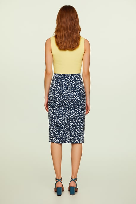 Crèmekleurige mouwloze jersey top met V-hals – stretchkatoenmix - Image 4