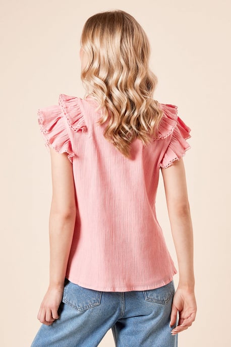 Lace Trim Button Up Top - Image 3