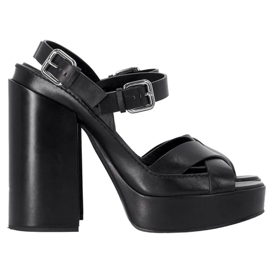 Jil Sander Ankle Strap Platform Sandals in Black Leather - Image 1