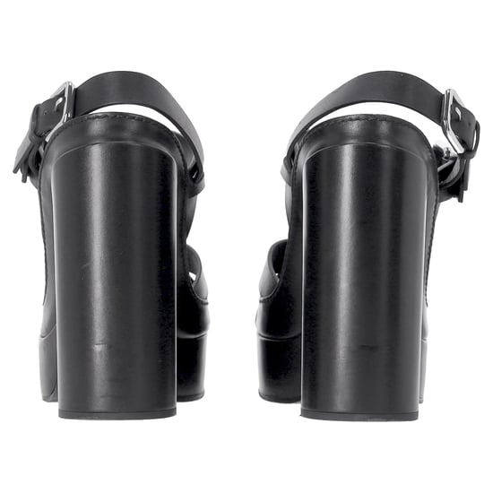 Jil Sander Ankle Strap Platform Sandals in Black Leather - Image 4