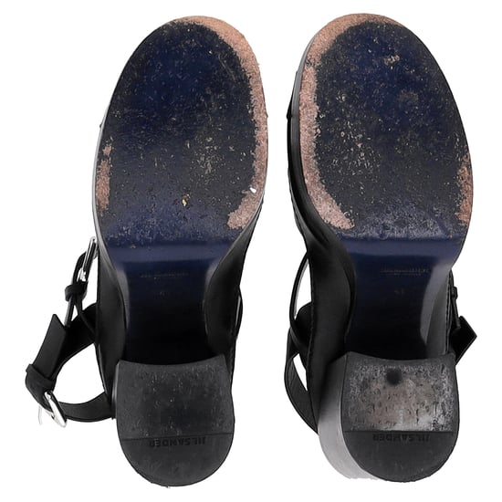 Jil Sander Ankle Strap Platform Sandals in Black Leather - Image 6