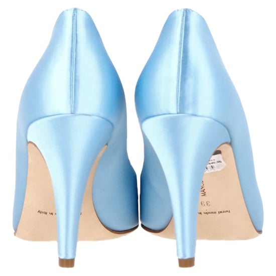 Manolo Blahnik Palos 90mm Rhinestone-Bird Pumps in Light Blue Satin - Image 6