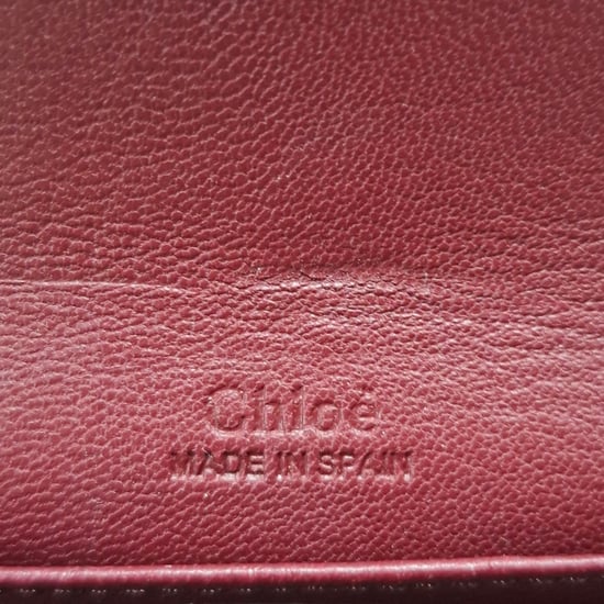 Chloé Plånbok med rosettdetalj i vinrött läder - Image 6