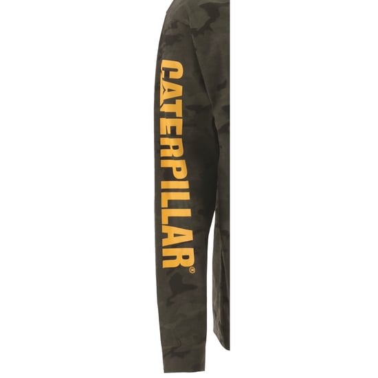 Caterpillar Merkenband Lange Mouwen Katoenen Heren Groen T-Shirt - Image 3