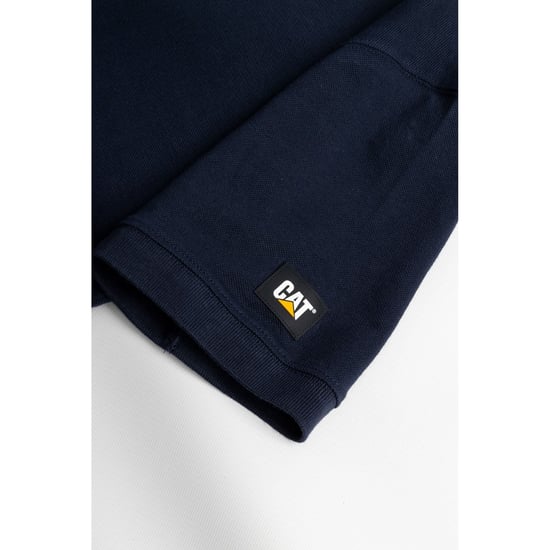 Caterpillar Essentials Cotton Men's Blue Polo Shirt - Image 4