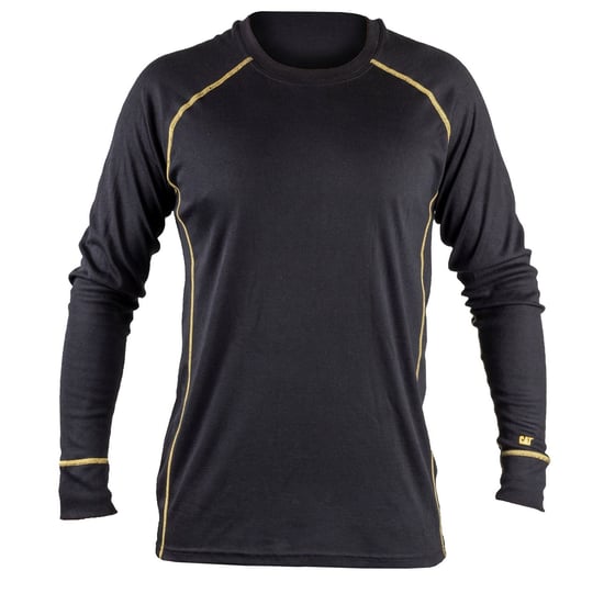 Caterpillar Thermo Polyester Heren Zwarte Basislaag Shirt - Image 1
