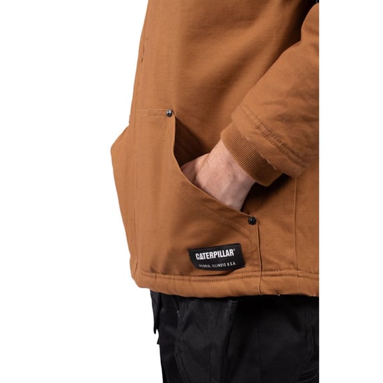 Caterpillar Hooded Sherpa Lined Men's Bronze Fleece Jacket - Image 6