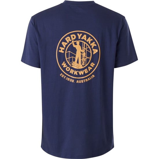 Hard Yakka Heritage Icon Katoenen Blauwe T-shirt voor Mannen - Image 2