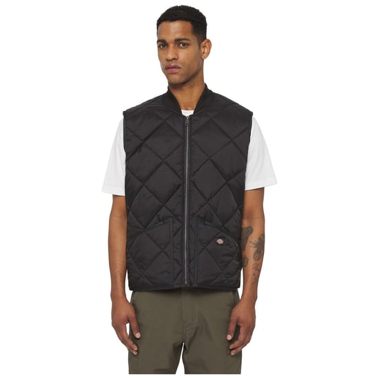 Dickies Diamantgequilted Vest Heren Zwart Gilets - Image 1