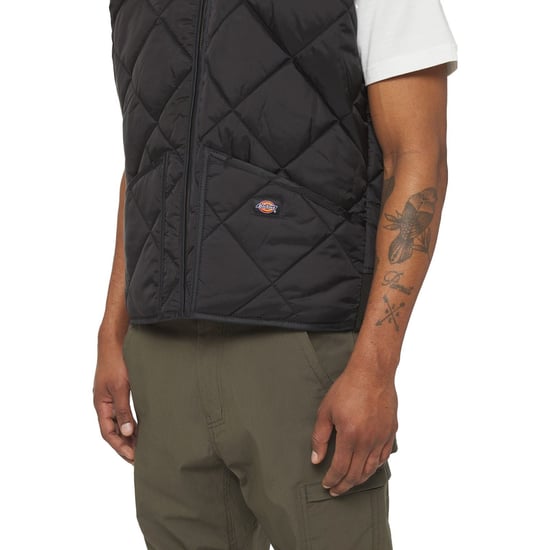 Dickies Diamantgequilted Vest Heren Zwart Gilets - Image 5
