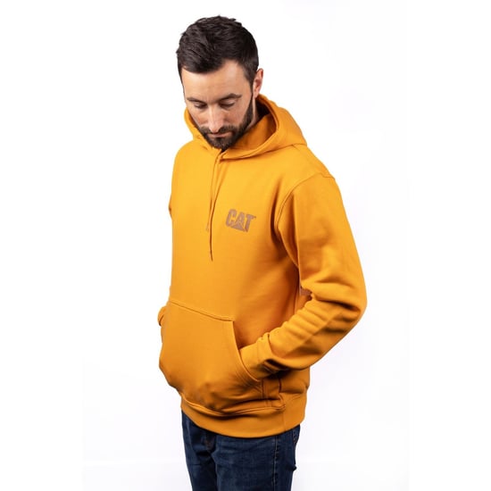 Caterpillar Merkbanner Katoenen Gele Hoodie voor Mannen - Image 3