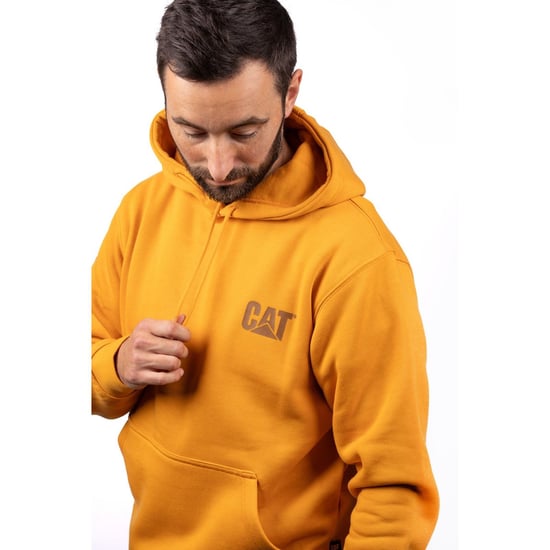 Caterpillar Merkbanner Katoenen Gele Hoodie voor Mannen - Image 5