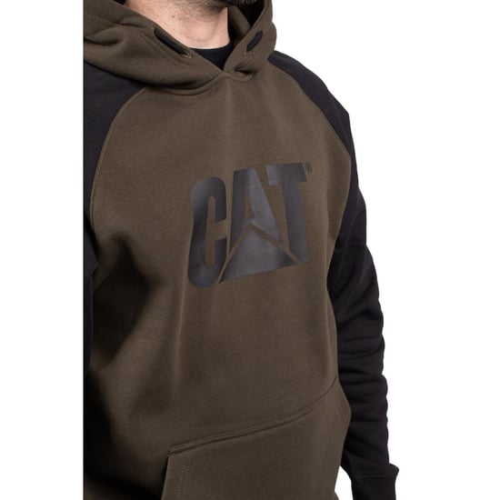 Caterpillar Raglan Katoenen Heren Mos Groen Hoodie Sweatshirt - Image 6