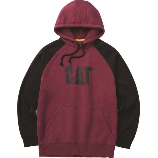 Caterpillar Raglan Cotton Men's Red Hooded Sweatshirt - Image 4